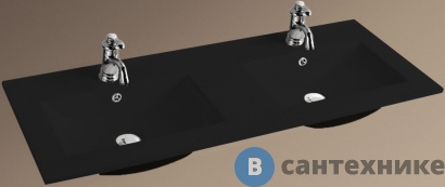 картинка Раковина WELTWASSER DEILBACH 7506-1202 MT- BL врезная (матовая чёрная) /1205х470х180/