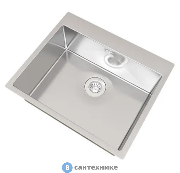 Кухонная мойка Florentina Логика-НМ 600.510.10.10, сатинированная, перелив в чаше (LHM.600.510.B.10.S.10)