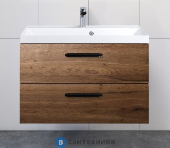 Тумба под раковину BelBagno 80 см AURORA-800-2C-SO-RT подвесная с двумя выкатными ящиками, Rovere Tabacco