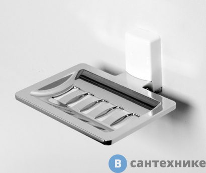 картинка Мыльница WasserKRAFT Leine K-5069 White решетка металл, хромоникелевое покрытие, ABS - пластик