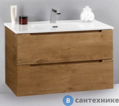 картинка Тумба под раковину BelBagno ETNA39-800/390-2C-SO-RN-P подвесная с двумя выкатными ящиками, Rovere Nature