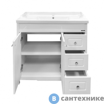 картинка Тумба Comforty Тбилиси-90 белый глянец с раковиной COMFORTY XD-F90