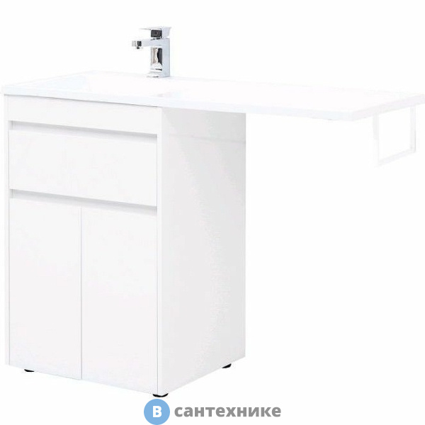 Тумба с раковиной Aquanet Токио 120 L белый (напольная, 1 ящик, 2 дверцы) (239211)