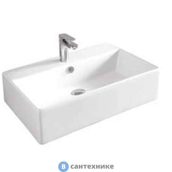 Раковина ArtCeram QUADRO накладная/подвесная 65х48 см, с 1 отв под смеситель, со слив переливом, белый (QUL003 01 00)