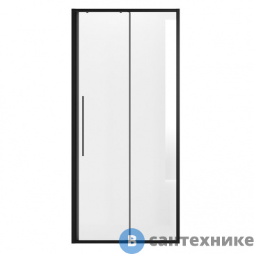 картинка Дверь в нишу Niagara NG-84-11AB (110*195) черный матовый, стекло прозрачное