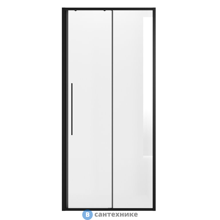 Дверь в нишу Niagara NG-84-11AB (110*195) черный матовый, стекло прозрачное