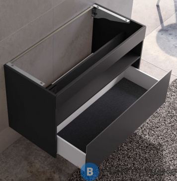 картинка Тумба под раковину Keuco STAGELINE 32872970100, 1 ящик, с подсветкой, 1000x625x490 мм, к/ф.: вулканит