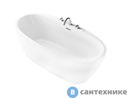 картинка Акриловая ванна BelBagno BB404-1700-800 отдельностоящая, овальная