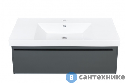 картинка Тумба под раковину La Fenice Elba Grigio 100 см серая матовая (FNC-01-ELB-G-100)