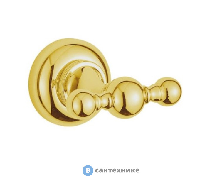 Крючок Cezares APHRODITE-DHK2-03/24-Sw двойной, Золото, Swarovski