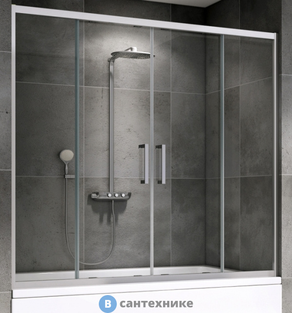 Шторка на ванну ABBER Schwarzer Diamant AG57150 150*140