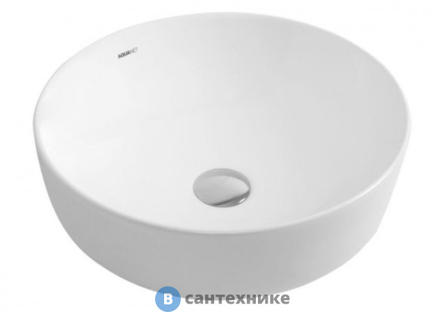 Раковина Aquanet MOON-1 керамическая накладная 415*415*135 (211284)