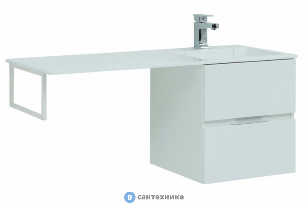 Тумба c раковиной Aquanet Алвита new 120 4 ящ. белый матовый (306294)