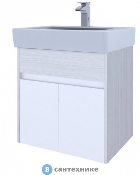 Тумба под раковину Акватон ВЕРДИ 60 (белый/ясень фабрик) (1A206701VDAV0)