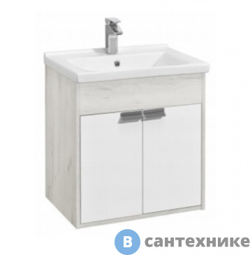 картинка Тумба под раковину Акватон Флай 60 Белый/Дуб КРАФТ бел (1A237301FAX10)