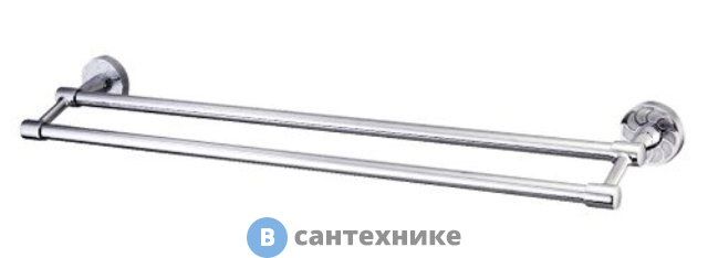 Штанга для полотенец WasserKRAFT Isen K-4040 двойная металл, хромоникелевое покрытие