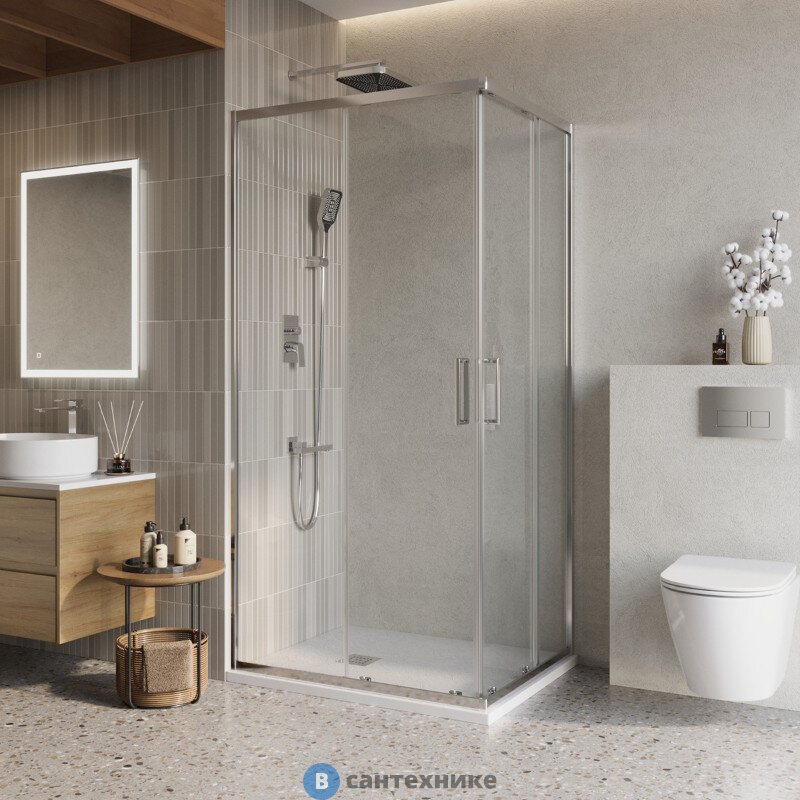 Душевой уголок BelBagno LUCE-AH-2-120/90-C-Cr без поддона