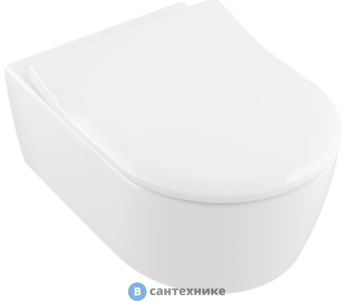 Унитаз подвесной Villeroy & Boch Avento 5656RS01 альпийский белый, с сиденьем