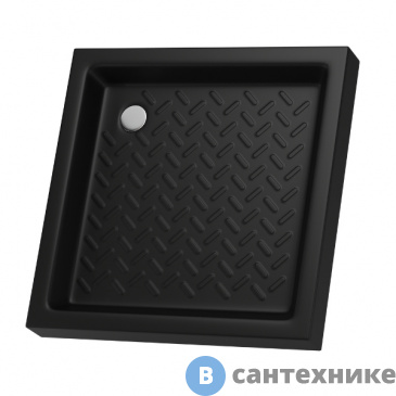 картинка Душевой поддон RGW CR B чёрный, квадратный керамический 90*90*10 (19170199-04)