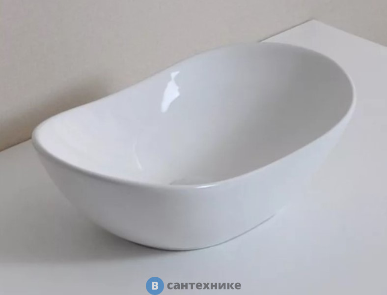 Раковина GID-ceramic N9133 накладная, белый (480х305)