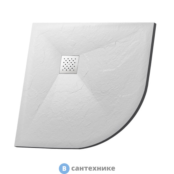 Душевой поддон Grossman GR-S1100100 (100*100*2,5) Strong из искусственного камня полукруг белый, без сифона