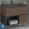 картинка Тумба Comforty Франкфурт-75 дуб шоколадно-коричневый с раковиной COMFORTY 75E черная матовая