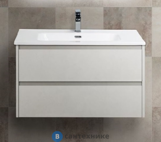 Тумба под раковину BelBagno 81 см KRAFT-800-2C-SO-BO подвесная с двумя выкатными ящиками, Bianco Opaco