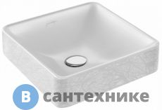 Раковина на столешницу Jacob Delafon VOX EVG102-PT5 с переливом /40х40/ (карта парижа)