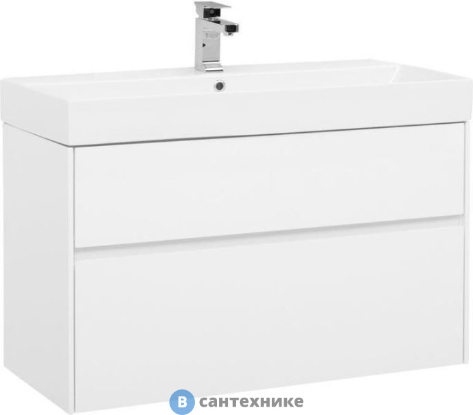 Тумба с раковиной Aquanet Бруклин 100 белый (212599)