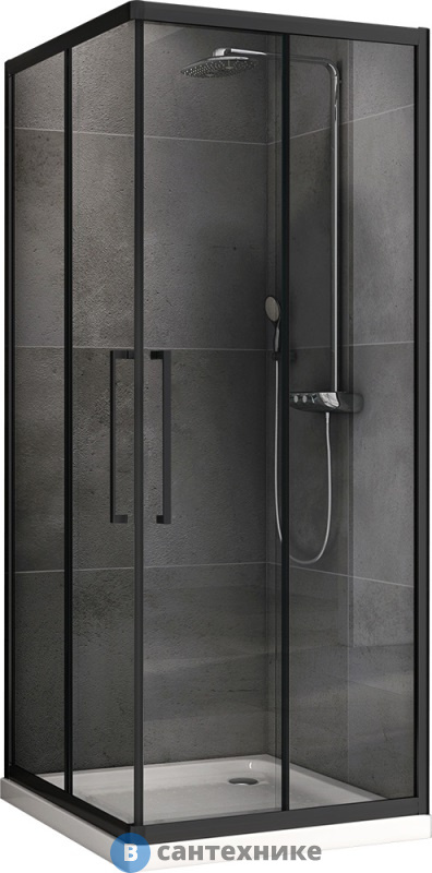 Душевой уголок ABBER Schwarzer Diamant AG02100BH 100*100*195, без поддона