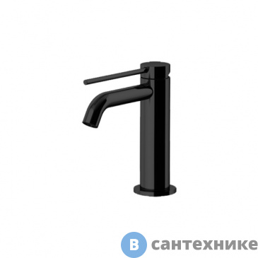 картинка Смеситель Gattoni CIRCLE TWO для раковины на 1 отверстие, с донным клапаном, NERO OPACO (9142/91NO)