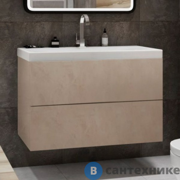 картинка Тумба под раковину Art & MAX AM-Verona-Push-900-2C-SO-St подвесная с двумя выкатными ящиками, 900x450x550