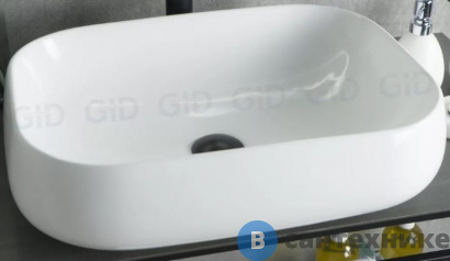 картинка Раковина накладная GID-ceramic N9243 белый (560х420х140)