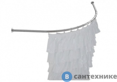 картинка Карниз для ванны дуга нерж.ст. (Aquanet Capri 1700*1100) (156492)