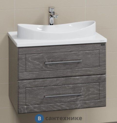 Тумба под раковину СанТа Венера 70 дуб шале графит, подвес. (под ум. Вега) (221028)