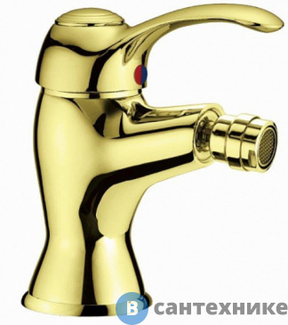 картинка Смеситель Cezares LIRA-C-BS1-03 на биде с донным клапаном, золото