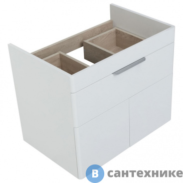 картинка Тумба под раковину Aquanet Ирис new 710 белый глянец (1 ящик, 2 дверцы) (310149)