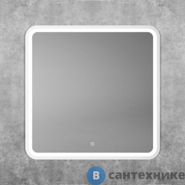 картинка Зеркало Art & MAX AM-Gen-800-800-DS-F-White с подсветкой "Genova 800x800"
