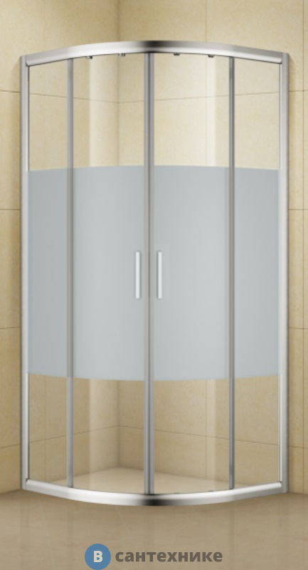 Душевое ограждение Aquanet Practic AE10-Q-90x90U-CP 900х900 мм, 1/4 R550, хром, полоска (243615)