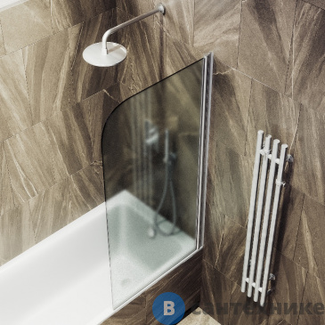 картинка Шторка для ванны поворотная на монопетле MaybahGlass 1400*500 Стекло 6 мм Сатин (MGV-610-5)