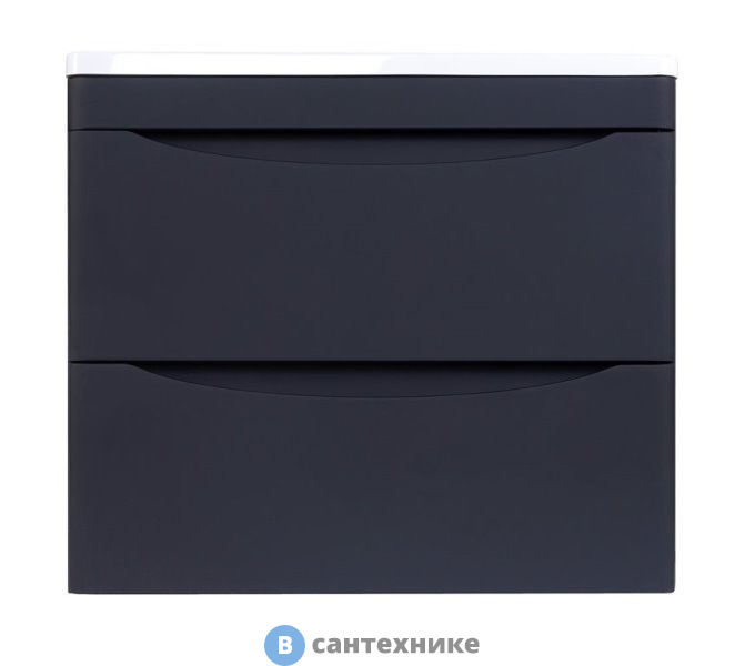 Тумба под раковину Style line Бергамо мини 60 (2 ящ.) Люкс антискрейтч черный, PLUS подвесная (2000565471008)