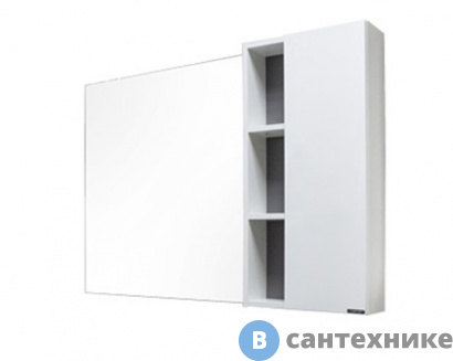 картинка Зеркало-шкаф Comforty Милан-120 белый глянец