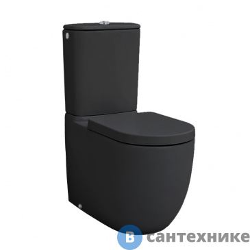 картинка Унитаз без бачка Artceram FILE 2.0 67х37хн42см, слив универсальный, с крепежом, чёрный матовый (FLV003 17 00), без сиденья