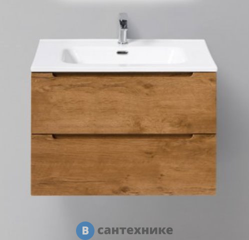 Тумба под раковину BelBagno 71 см ETNA-700-2C-SO-RN-P подвесная с двумя выкатными ящиками, Rovere Nature