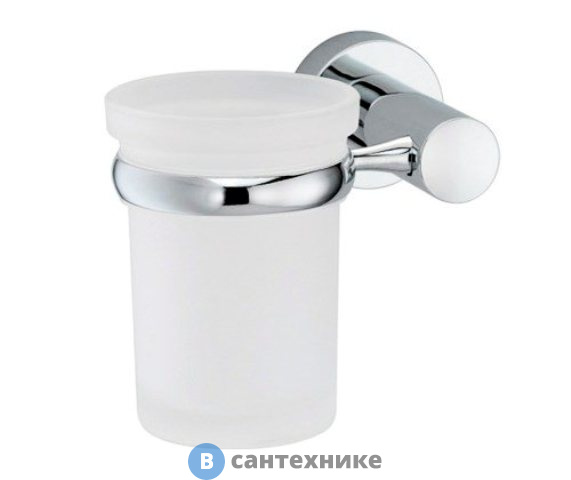 Подстаканник стеклянный WasserKRAFT Donau K-9428 металл, хромоникелевое покрытие, матовое стекло