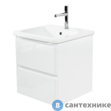 картинка Тумба под раковину BelBagno ALBANO-CER подвесная с двумя выкатными ящиками, Bianco Lucido, 470x444x500 (ALBANO-CER-500-2C-SO-BL)