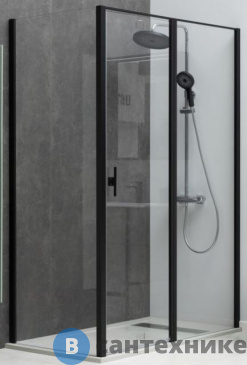 картинка Душевой уголок Allen Brau Priority 120x80 3.31009.BBA + 3.31015.BBA чёрный браш, без поддона