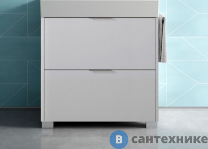 картинка Тумба с раковиной Sturm Normal 60х45х81 см напольная белый глянцевый (B7L264 BA001 + SIP)