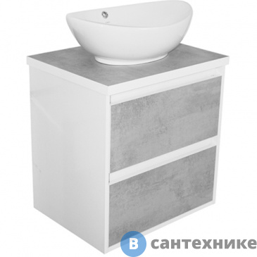 картинка Тумба Mixline АВРОРА-60 серый камень подвесная, под умыв. Классик-60 (544264)