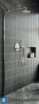 картинка Душевая перегородка в профиле MaybahGlass 1950*790 Стекло 8 мм Бесцветное (MGD-695-5ш)